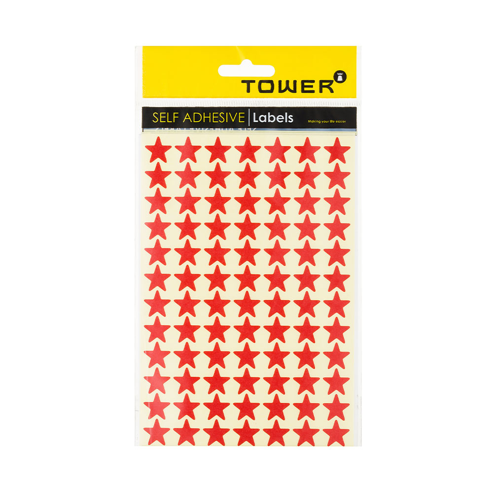 Self Adhesive Labels Red Stars