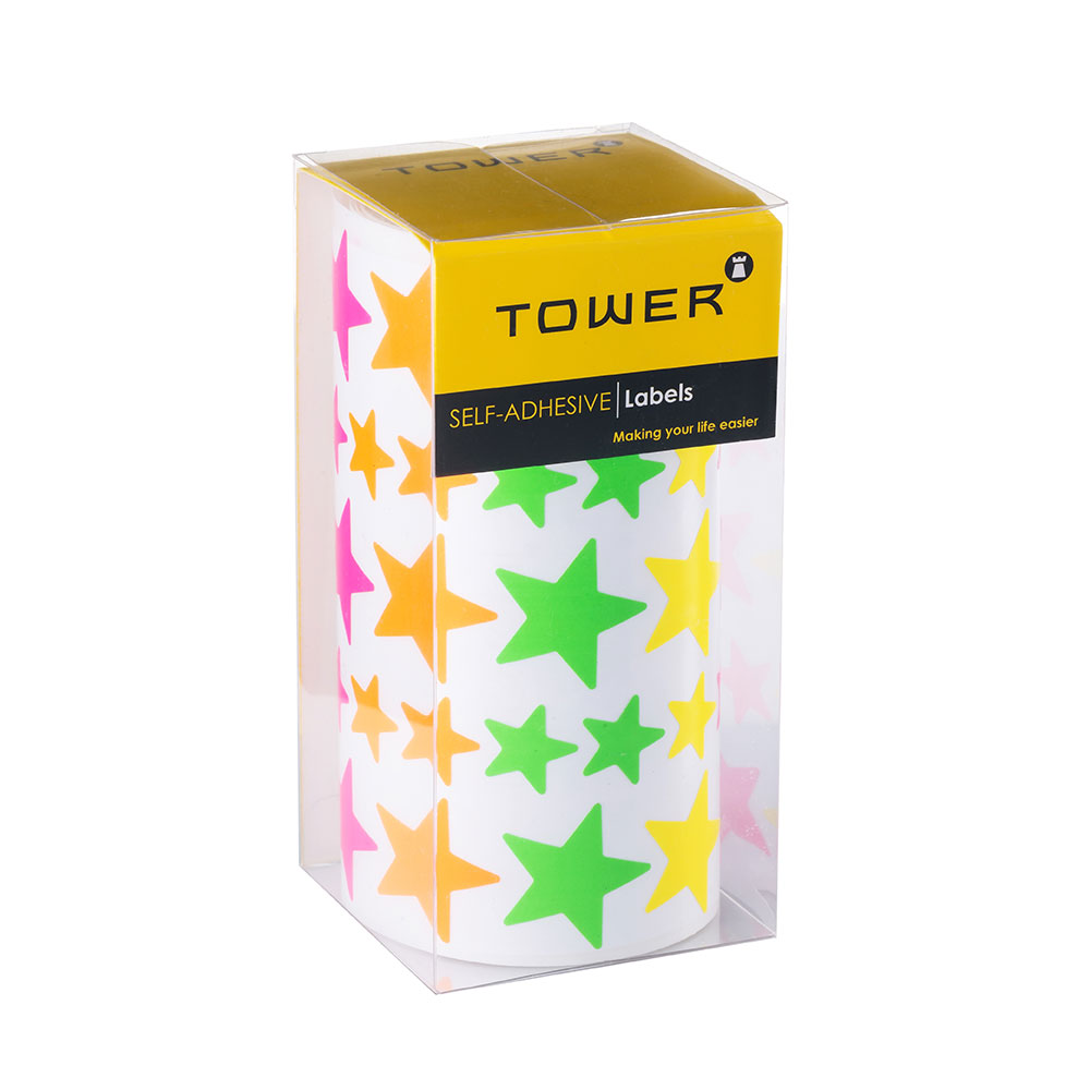 Self Adhesive Labels Mix stars In plastic holder